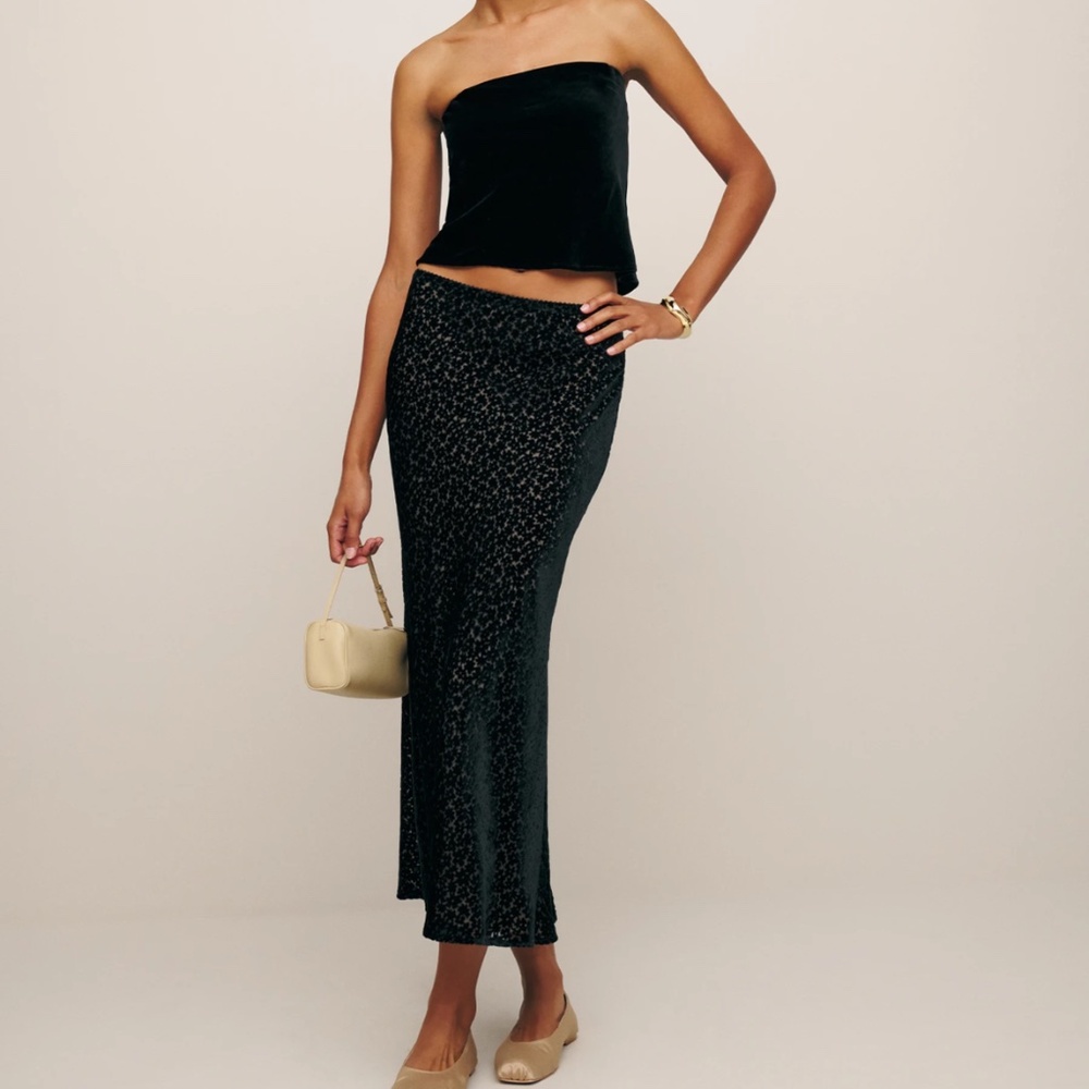 Reformation Layla velvet skirt